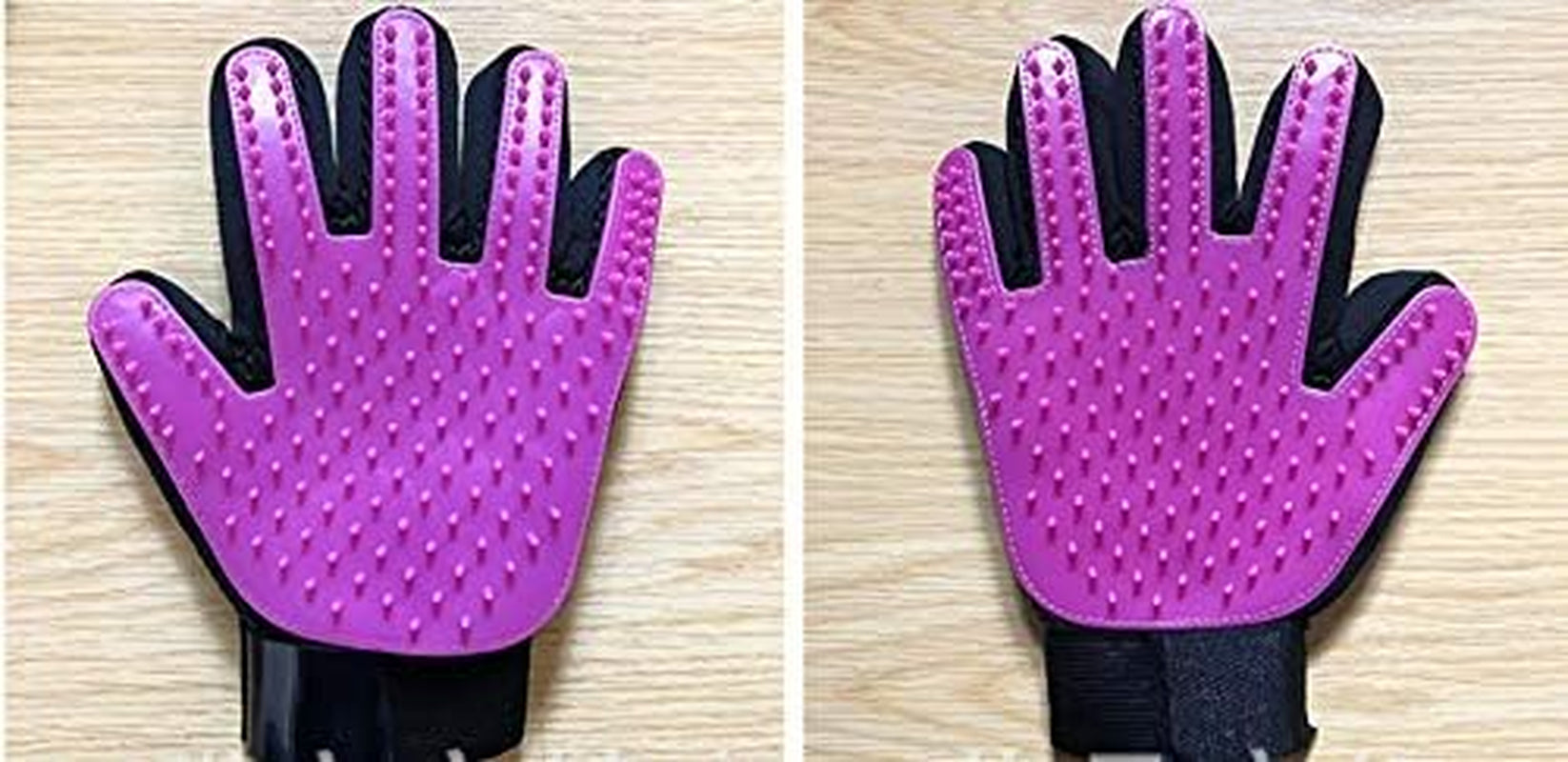 Pet Grooming Glove Dog & Cat Hair Remover Long & Short Hair Remove Brush (Purple)