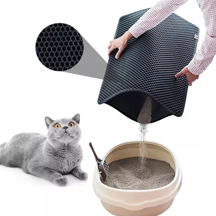 Honeycomb Double Layer Cat Litter Mats Urine Waterproof Scatter Control Catcher Litter EVA Cat Litter Trapping Mats