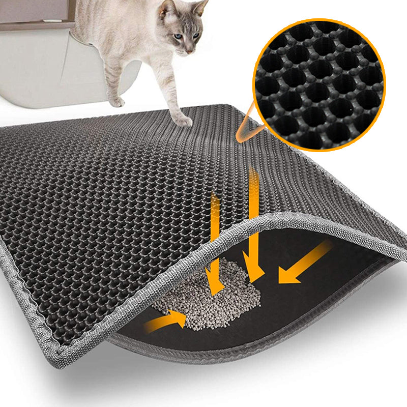 Honeycomb Double Layer Cat Litter Mats Urine Waterproof Scatter Control Catcher Litter EVA Cat Litter Trapping Mats