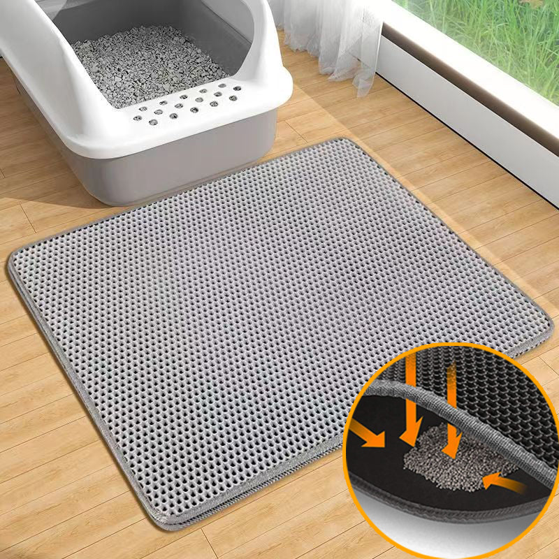 Honeycomb Double Layer Cat Litter Mats Urine Waterproof Scatter Control Catcher Litter EVA Cat Litter Trapping Mats