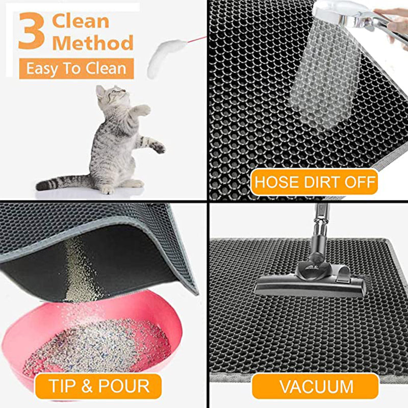 Honeycomb Double Layer Cat Litter Mats Urine Waterproof Scatter Control Catcher Litter EVA Cat Litter Trapping Mats